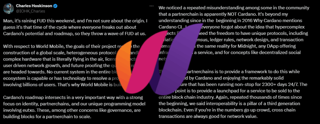 Cardano -oprichter Charles Hoskin drukt vertrouwen uit in wereldmobiel