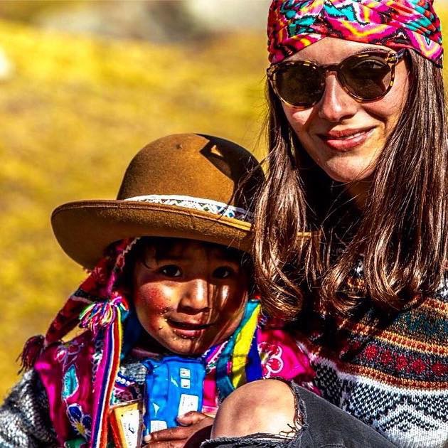 Auteur en kind in Peru